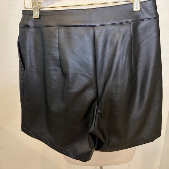 Black  Faux Leather Shorts - Picture 3 of 5